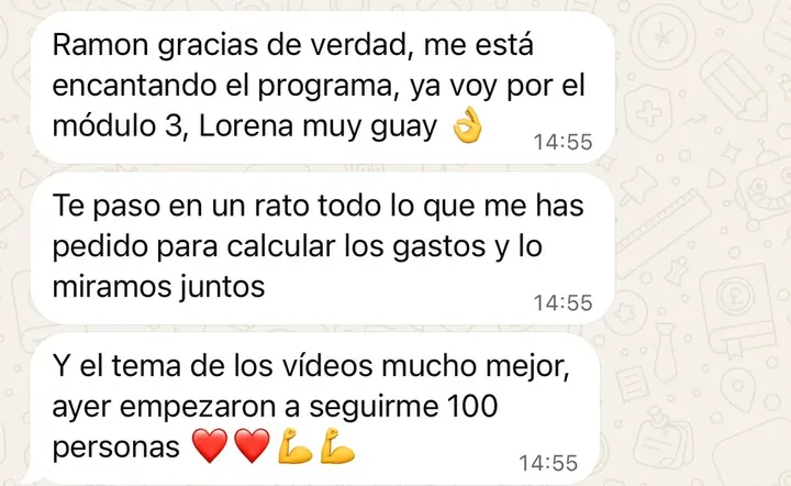 Mensaje de Sandra a Ramón: ayer empezaron a seguirme 100 personas